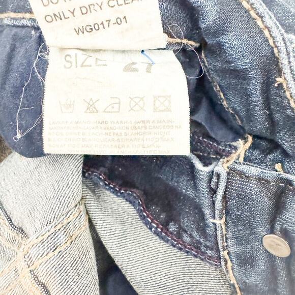 Nuee Dark Wash Indigo Wash Distressed Raw Hem Denim Jeans Size 27 - Picture 8 of 9